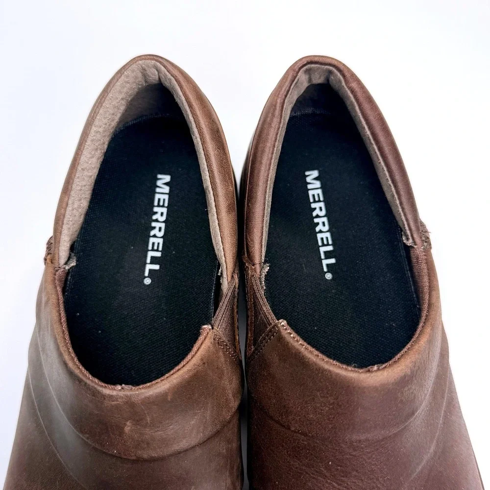 Merrell Dassie Stitch Shoes Womens 7.5 Brown Leather Slip On‎ Comfort Walking